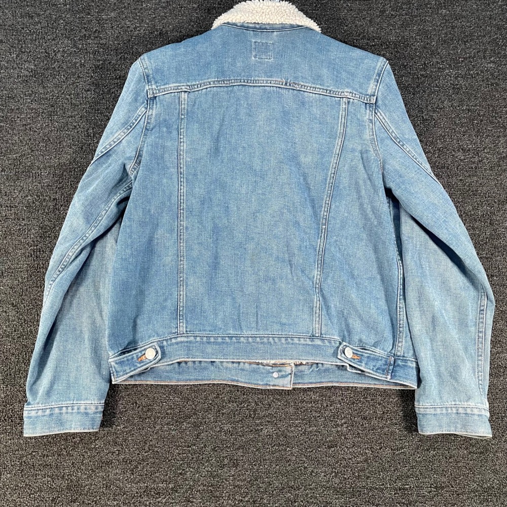 Gap Icon Denim Jacket Womens L Blue Exc Sherpa Collar Medium Wash 366191-00 - Picture 7 of 8